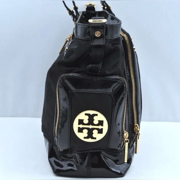 Tory Burch Patent Leather Trimmed Nylon Tote Bag - Picture 5 of 13